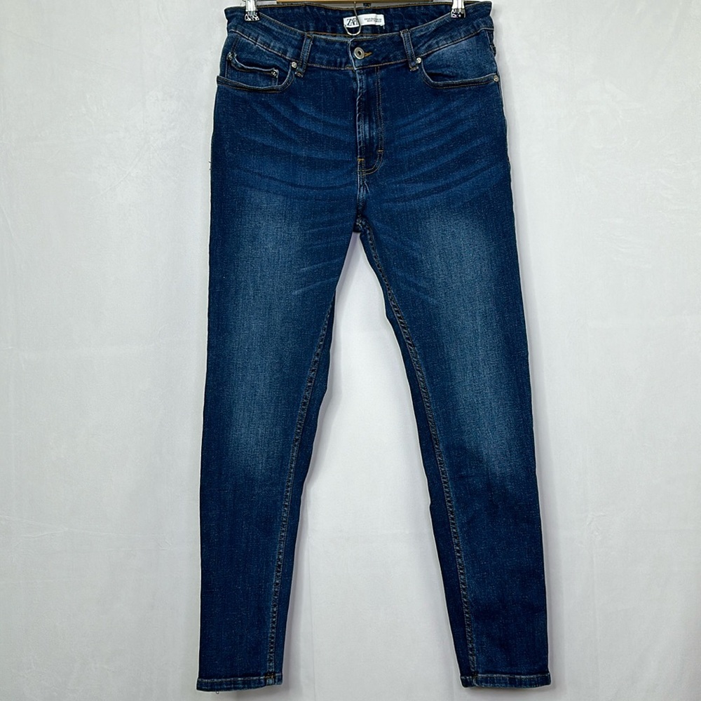 Zara Men's Skinny Jeans in Dark Blue Wash